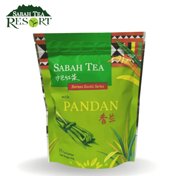 Sabah Tea Pandan (Borneo Exotic) Teabags 15 x 2g - Mrs Free Singapore